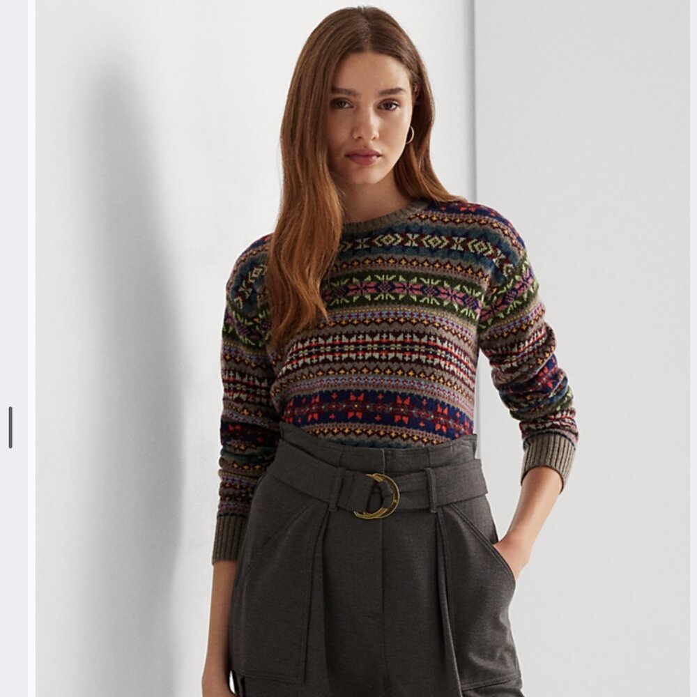 Lauren Ralph Lauren Women's Fair Isle Wool-Blend Sweater, Regular